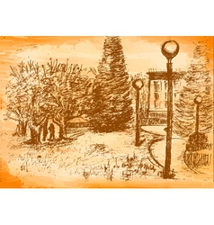 Spring park vector image