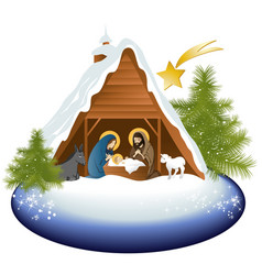 Christmas nativity scene vector image