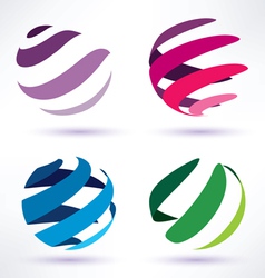Set of 3d abstract globe icons vector image