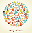 Christmas background with icons vector image