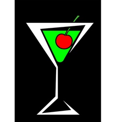 Cocktail and cherries vector image