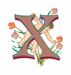 Fairytale letter x vector image