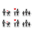 Single parent sign - family icons as labels vector image
