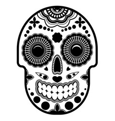 Day of the dead sugar skull with ornament bright Day of the dead sugar skull with ornament bright vector image