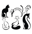 Black cat silhouette collections vector image