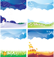 Four season backgrounds set vector image