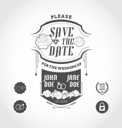 Set of wedding invitation design elements vector image
