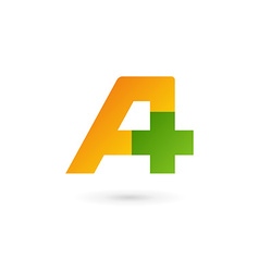 Letter A cross plus logo icon design template vector image