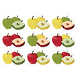 Set of multi-colored apples Set of multi-colored apples vector image