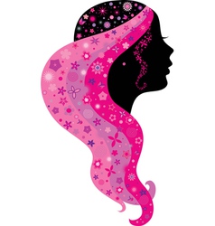Silhouette of a girl vector image