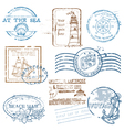 Set of Retro SEA stamps vector image