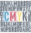 Cmyk alphabet poster vector image