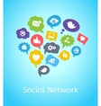 Set of social network icons on clouds vector image