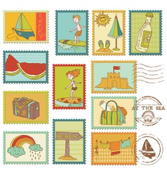 Summer and Sea elements vector image