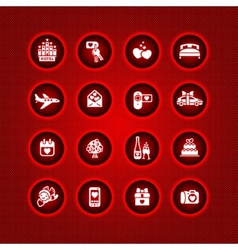 Set valentines day icons romantic travel vector image