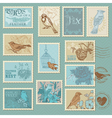 Retro Bird Postage Stamps vector image
