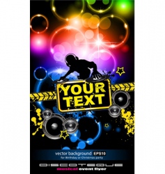 Disco music flyer vector image
