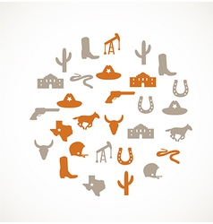 Texas icons vector image