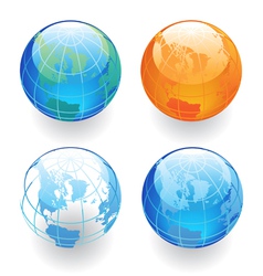 Four Globes vector image