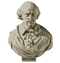 William Shakespeare Bust vector image