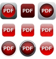 PDF red app icons vector image