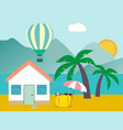 Hotel on the beach resort on the sea tropical vector image