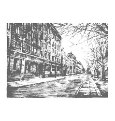 Engraved city Engraved city vector image
