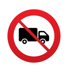 No Delivery truck sign icon Cargo van symbol vector image