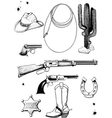Cowboy and Wild West accessories vector image