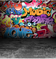 Graffiti wall urban street art painting vector image