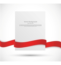 Paper banner with red ribbon vector image