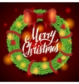 Christmas greeting card and background wreath vector image