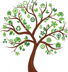 Environmental icons tree vector image