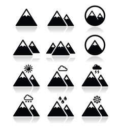 Mountain icons set vector image