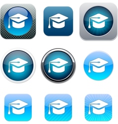 Graduation blue app icons vector image
