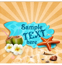 Tropical banner with seashells starfish vector image