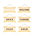 Set of shop notice boards vector image