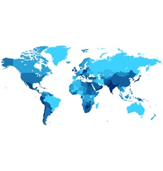 Blue World map with countries vector image