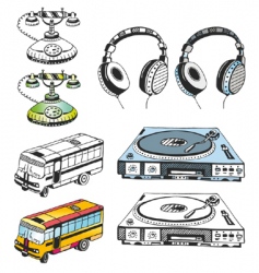 Some hand drawn devices vector image