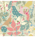 Floral seamless with birds vector image