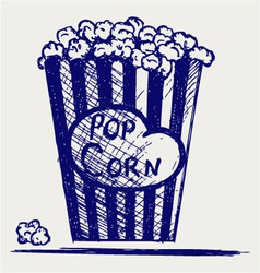 Popcorn exploding inside the packaging vector image