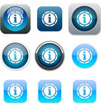 Information blue app icons vector image