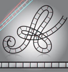 Film tape alphabet letter vector image
