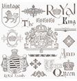 Set of Vintage Royalty Design Elements vector image