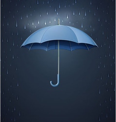 Umbrella with heavy fall rain vector image