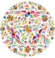 Mexican embroidery round pattern vector image