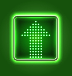 Green arrow neon icon vector image