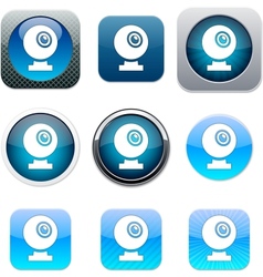 Webcam blue app icons vector image