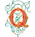 Floral letter q vector image