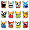 Set of twelve monster vector image